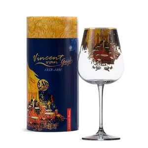 VAN GOGH ČAŠA ZA VINO  S 24K ZLATOM -  NOĆNA KAVANA
