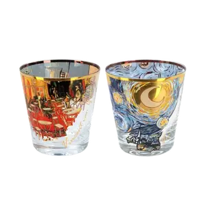 VAN GOGH ČAŠE ZA VISKI S 24K ZLATOM - ZVJEZDANA NOĆ I TERASA
